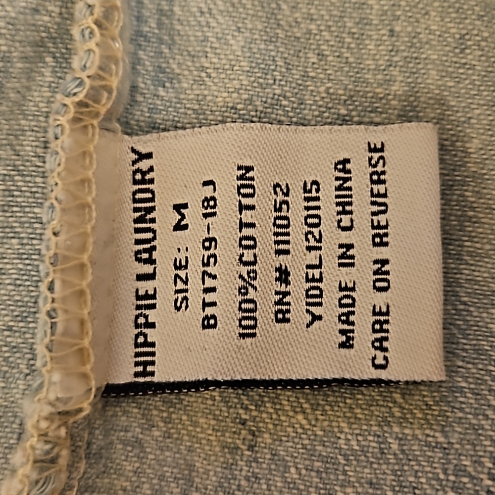 HIPPIE LAUNDRY DRESS M BUTTON DOWN 100% COTTON SLEEVELESS - Picture 11 of 12